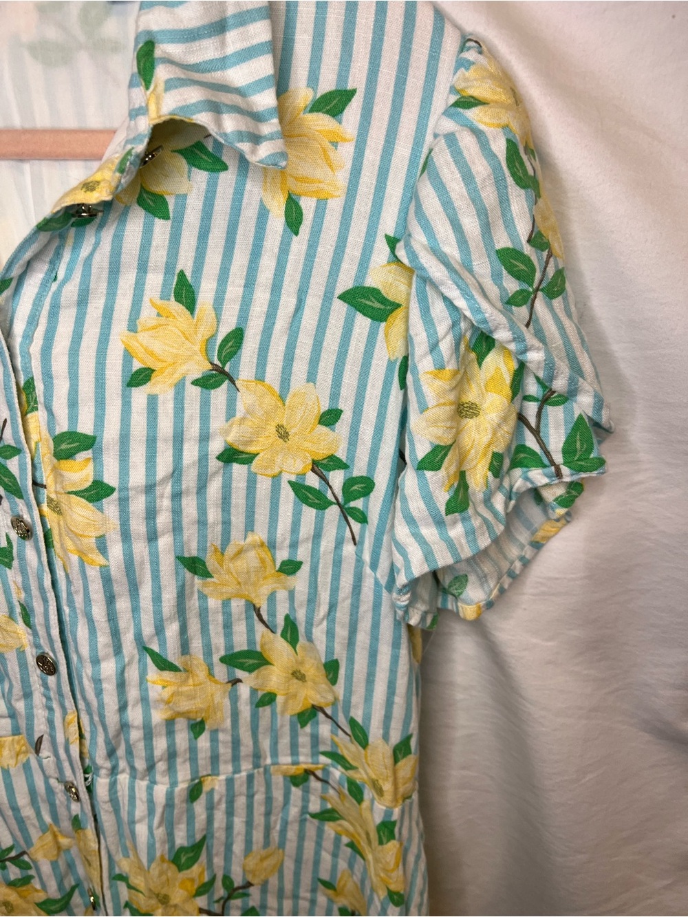Draper James Light Blue & Yellow Floral Midi Dress - Picture 2 of 8